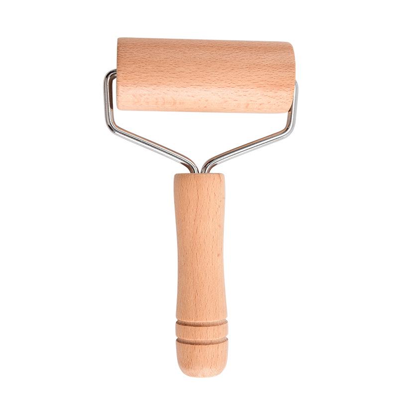 Beech Wood Double-Ended Rolling Pin - Handheld Dumpling Skin Roller and Baking Tool Beech wood