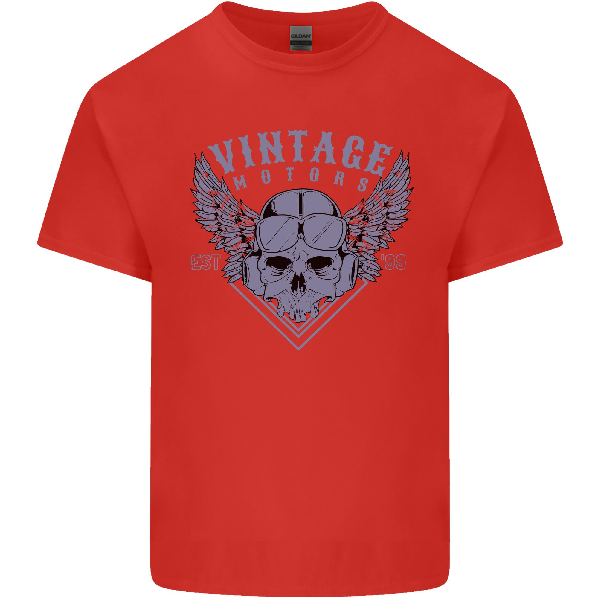 Vintage Motorcycle Biker Skulls Motobike Unisexs Light Cotton TShirt S