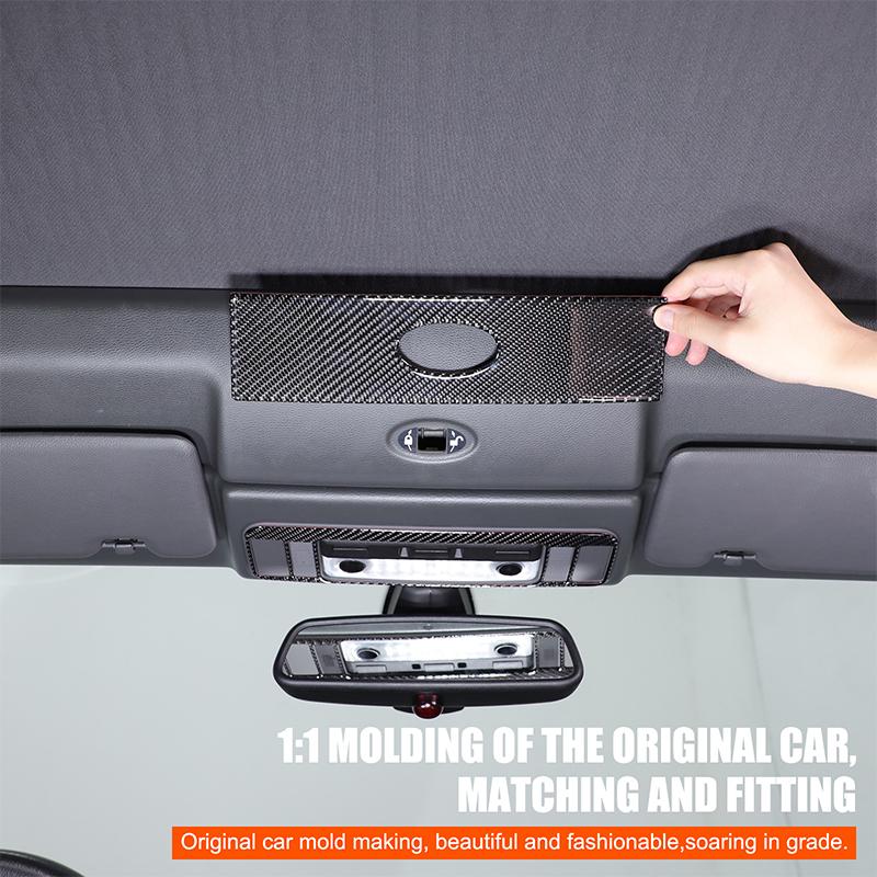For BMW 6 Series E63 E64 2004-2009 Soft Carbon Fibre Car Front Roof Reading Light Frame Panel Trim Sticker Accessories
