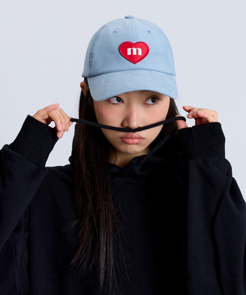Makeuni Corduroy Heart Deep Ball Cap Sky Blue