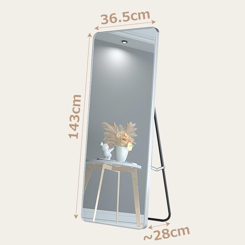 Large, portable, shatterproof, lightweight, wall-mounted full-length mirror, perfect for checking your style. 36.5cm wide x 143cm high.