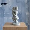 High-end Decorative Art 3D Printed Hugging Couple Sculpture, Abstract Embrace Figurine with Smooth Curves, Minimalist Statue Romantic Sculpture