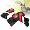 3PCS PU Leather Waterproof Thicken Lining Golf Putter Head Cover Wooden Club Headcovers AccessoryBlack