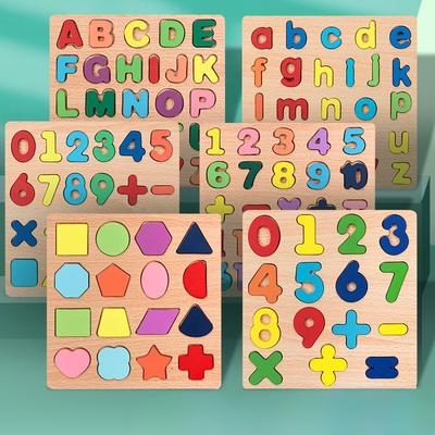 Holz-Greifbrett Alphanumerisches Puzzlebrett Puzzle Kindergarten Früherziehung Montessori Lernmittel Alphanumerisches Zuordnungsbrett