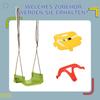 3 in 1 Detachable Kids Swing Seat with Safety Belt, Adjustable Rope for Indoor, Outdoor, Playground, Garden, Green