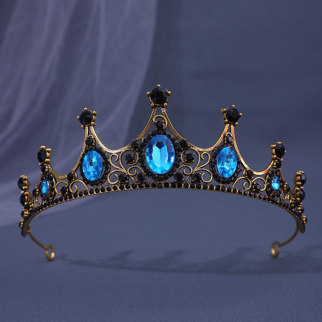 Retro Baroque Crown Tiara Alloy Rhinestone Princess Stage Performance Small Crown Accessories Bridal Jewelry
