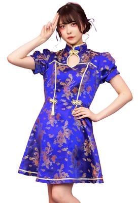Clearstone Tokimeki Graffiti Cosplay Halloween Puff Sleeve China Blue Women's