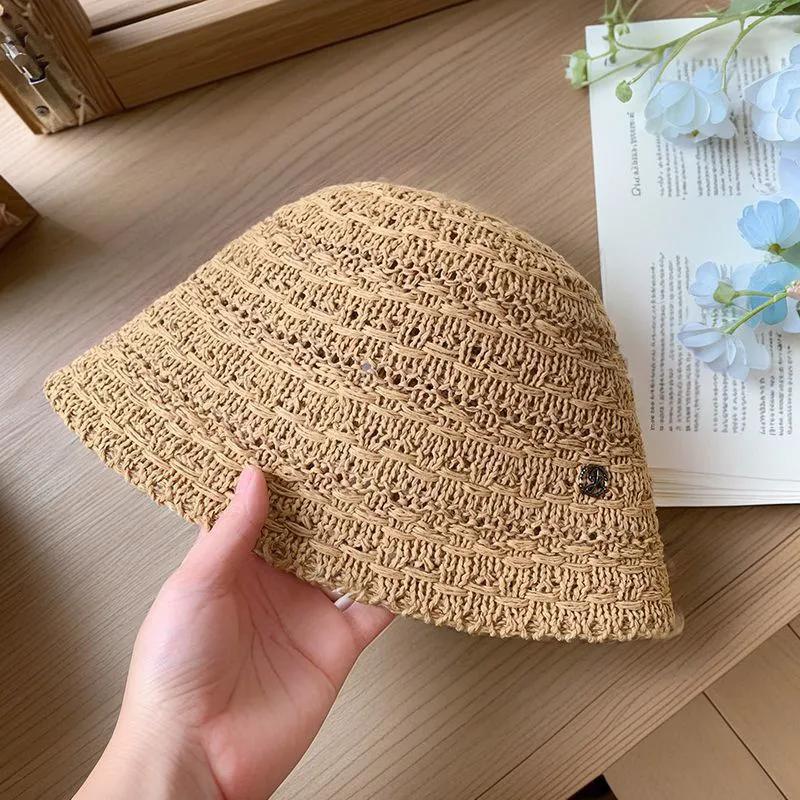 

WTEMPO Летние женские однотонные повседневные шляпы от солнца с вырезом, модные тканые дышащие шляпы-ведра для защиты от солнца 1pc легкие хаки