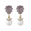 Elegant Zirconia Water Drop Pearl Pendant Earrings - Exquisite Luxury Design