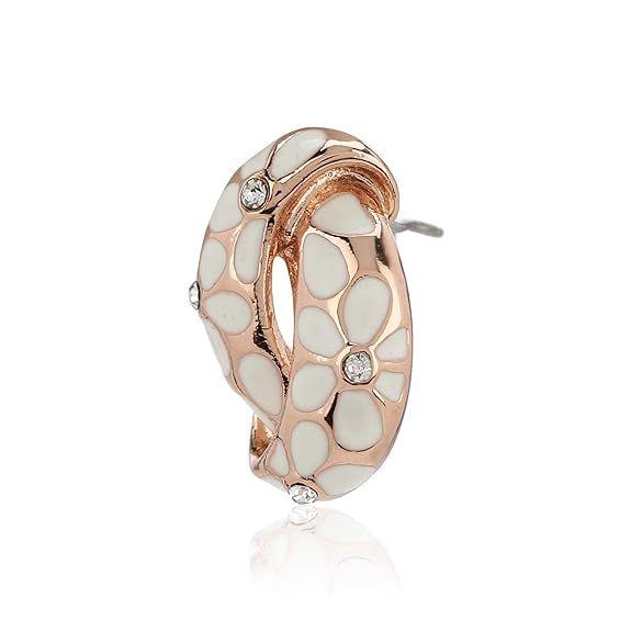 24 Kt Gold Plated Earrings With Green Coloured Flower Print For Women