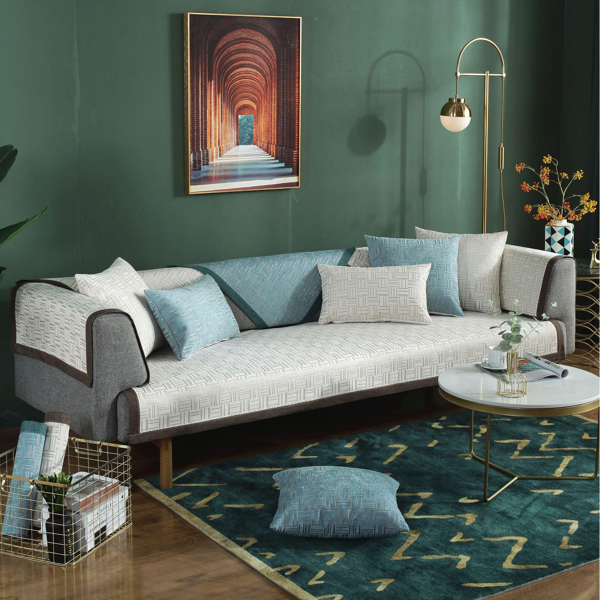 

Nordic Simple Four Seasons Thin Chenille Sofa Cushion Non-Slip Sofa Seat Cover Soft Comfortable Home Decor 70*70