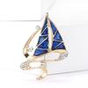 Modische Emaille Segelboot Broschen für Damen Strassstein Transport Pins Event Party Neue Geschenke Dekoration Kleidung Accessoires