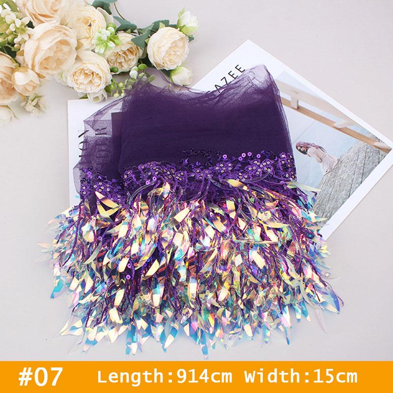 10 Yards Mesh Tassel Fringe Sequins Lace Trim Tassels Fabric DIY Sewing Stage Perform Latin Dress Wedding Clothes Accessories