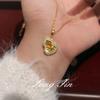 Fanta Stone Gourd Crushed Ice Ice Necklace Women'S Versatile Can Pull Light Luxury Niche Collarbone Chain Real Gold Plating