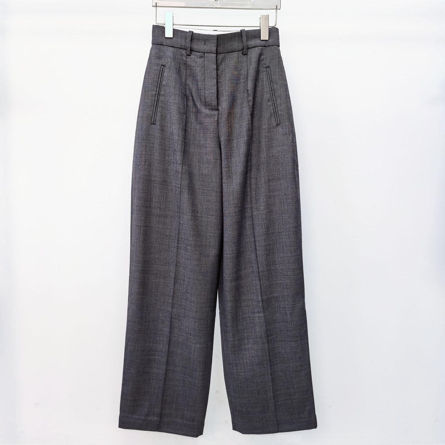 Dark Gray High-Waisted Slimming Tapered Wool Pants for Women - Tailored for Spring & Autumn Commuting. Small