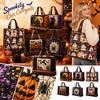 Borsa di Halloween con Stampa Digitale e Ricamo Trapuntato, Borsa a Mano Casual per l'Uso Quotidiano e la Conservazione