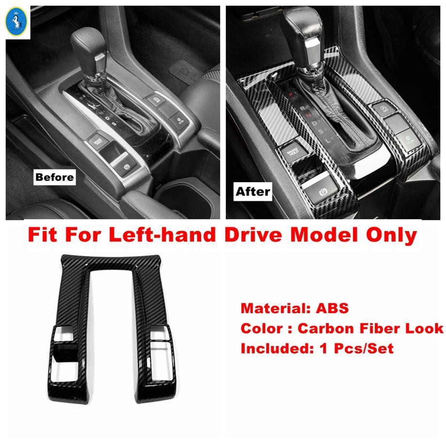 Carbon Fiber / Matte ABS Auto Center Control Gear Shift Panel Decor Frame Accessories Cover Trim Fit For Honda Civic 2016 -