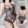 Domila Sexy Lingerie Hot Passion Temptation Open Uniform Pajamas Transparent Lace Onesie Women