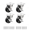 1/1 inch PVC Furniture Casters Wear Resistant Mute Universal Heavy Trolley Wheels 161 Degrees Swivel Castor Accessory