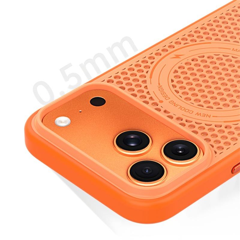 Applicable to iPhone17ProMax ice-sensitive honeycomb heat dissipation magnetic mobile phone case Apple 16Pro anti-drop protective case