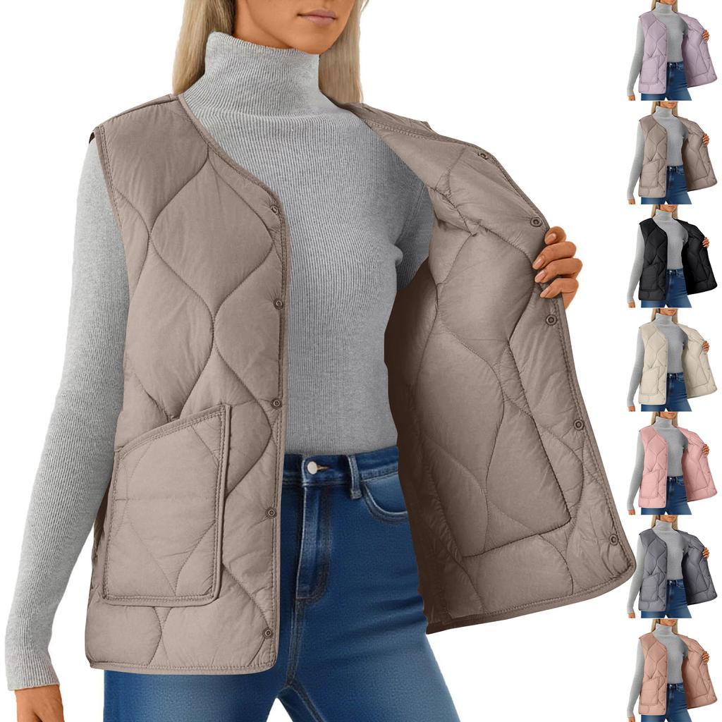 Women's Fashion Light Jacket Stand Collar Multicolor Zipper Button Coat