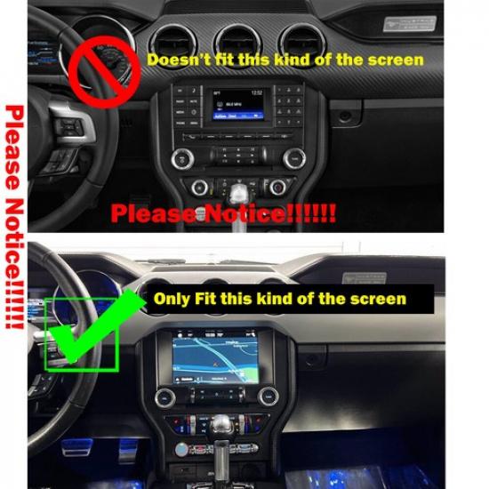 Navigation GPS Screen Frame Trim Cover for Ford Mustang 2015+ Red Carbon Fiber