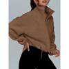 Women S Fleece Zip Up Stand Collar Long Sleeve Casual Jacket