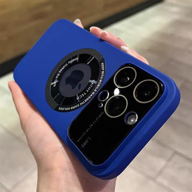 Magnetické puzdro na bezdrôtové nabíjanie Magsafe pre Iphone 14 13 12 Pro Max Logo Otvor na fotoaparát Kryt na mobilný telefón Funda