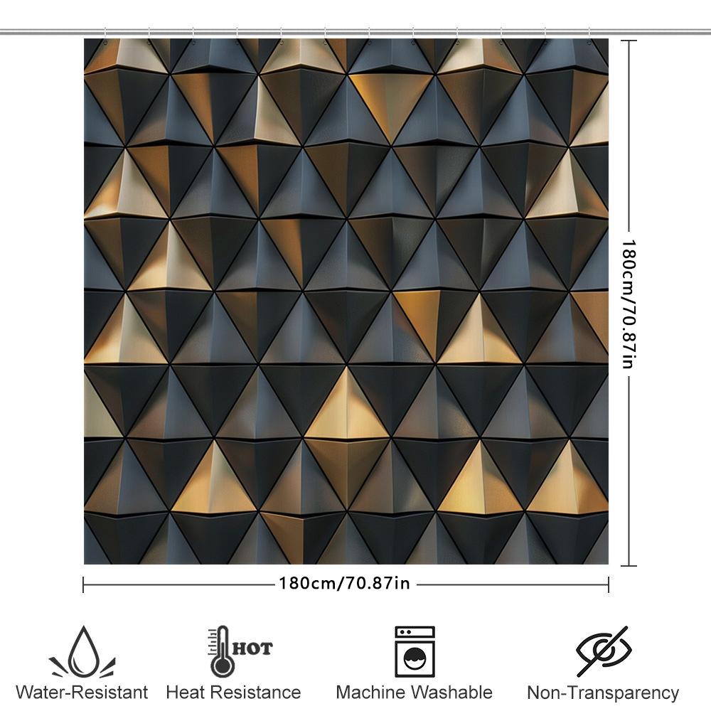Gold Geometric Shower Curtain Modern Bath Decor With Black Metal Frame For Bathroom Window Size 72 X 72 Inches (183Cm) Aliexpres