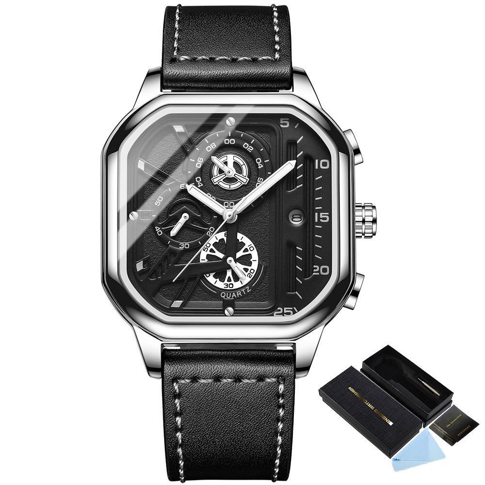 Watch High-end Quartz Watch Men's Watch Luminous Waterproof Square Indonesian Watch