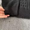 ENFANTS RICHES DEPRIMES Asymmetrical High Neck Cable Knit Sweater
