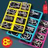 24-Piece Luban & Kongming Lock Puzzle Set - Nine-Link Iron Rings Brain Teaser Toy