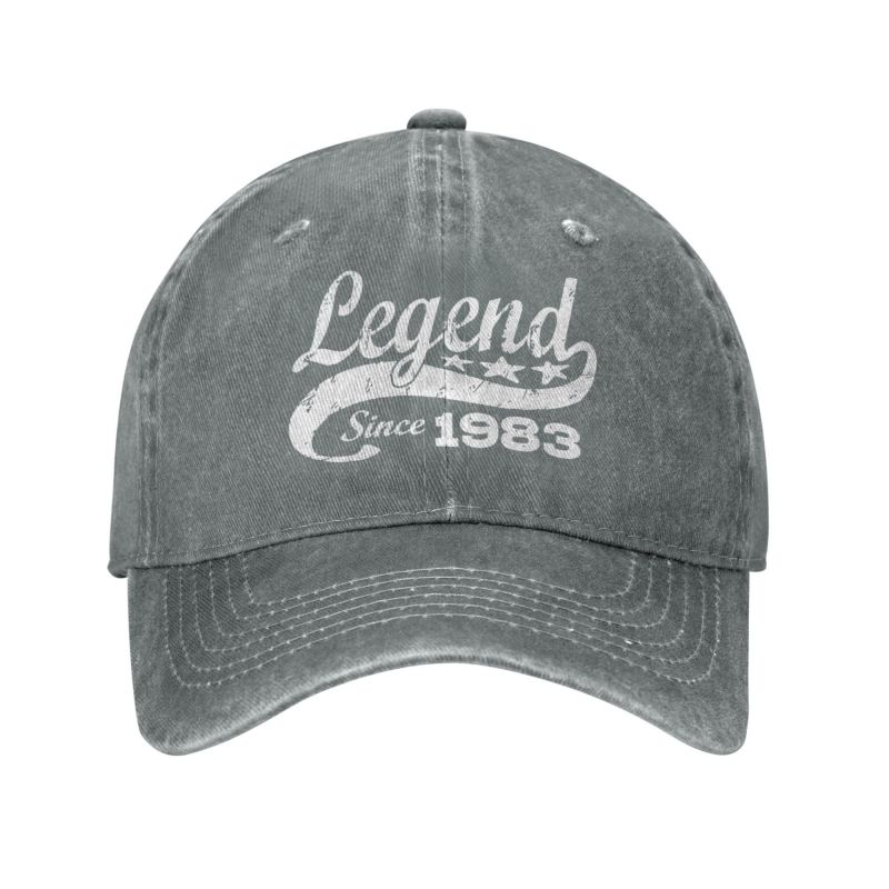 Benutzerdefinierte Baumwolle Legend seit 1983 Baseball Cap Outdoor Unisex Damen verstellbar 40. 40 Jahre alt Geburtstagsgeschenk Papa Hut Sommer