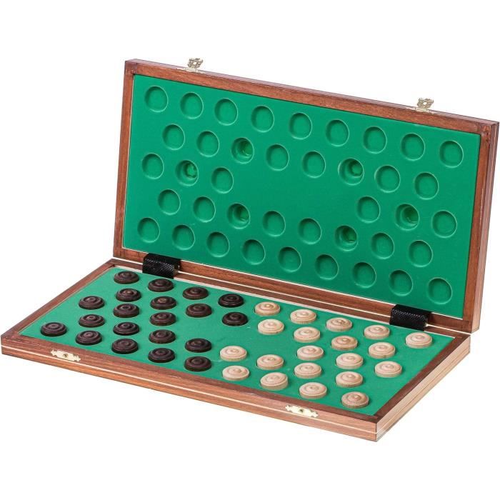 Jeu de dames - square game - bois de hêtre/bouleau - 40 x 40 cm - 2 joueurs ou plus