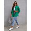 Denim Jacket Women Solid Color Loose,Jacket Hole Breaking Long Sleeve Women's Denim Shirt