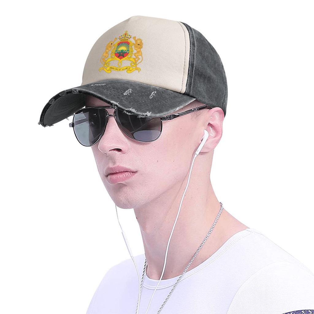 Kingdom Of Morocco Caps Merchandise Vintage Distressed Cotton Moroccan Patriotic Headwear Dad Hat Adjustable