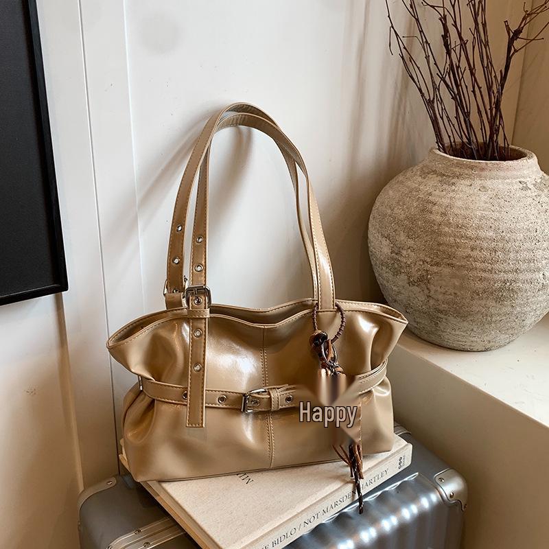 Geantă tote din piele de înaltă calitate în stil coreean: Geantă de umăr sub braț pentru femei de capacitate mare