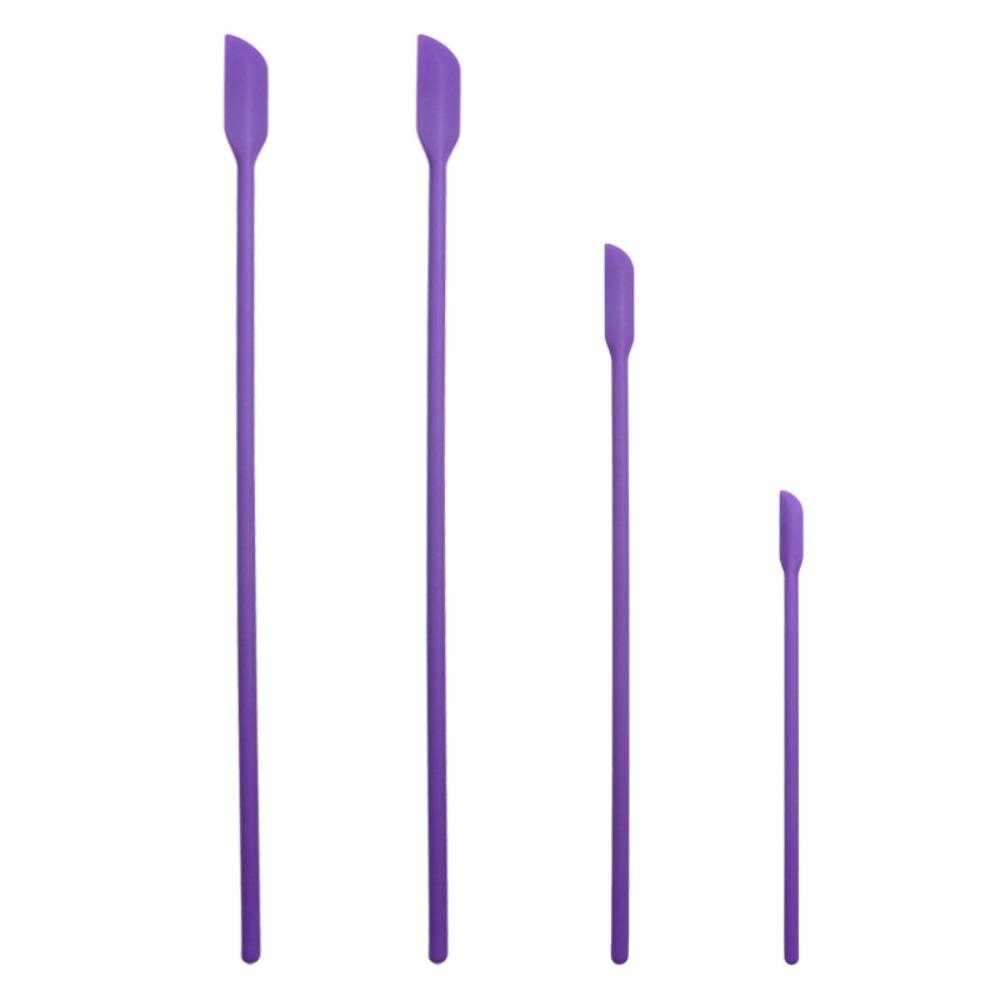 4Pcs/Set Heat-resistant Mini Silicone Spatula Set Safe Easy To Clean Rubber Spatula Long Handle Food Grade Jam Bottle Scraper