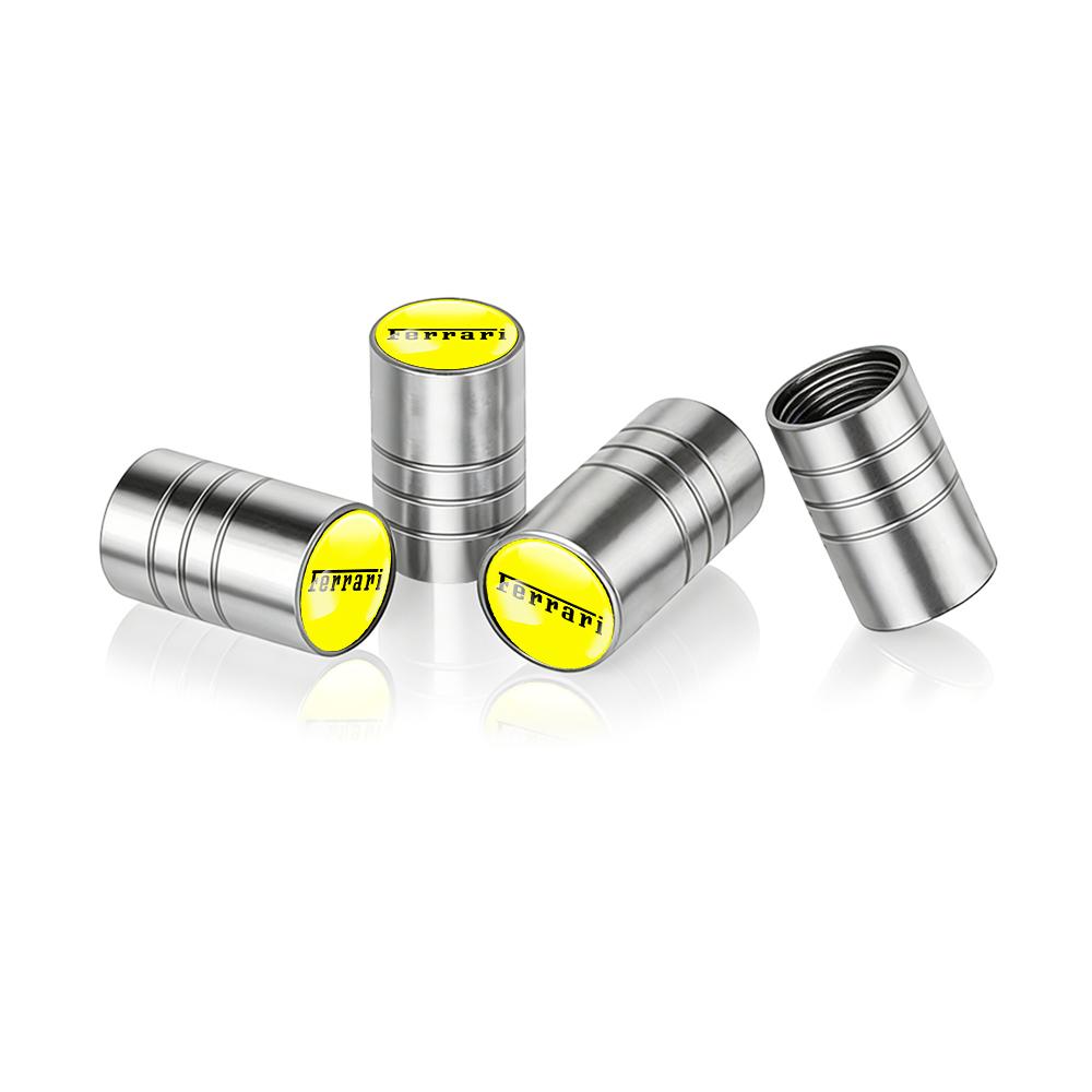4Pcs Car Logo Wheel Valve Caps Stem Covers Auto Exterior Accessories For Ferrari F1 458 488 SF90 Stradale SF90Spider 296 GTB 296 WM2