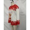 Spring and Autumn Women's Blouse Christmas Theme Printed Long Sleeve Round Neck Loose Top Moose
