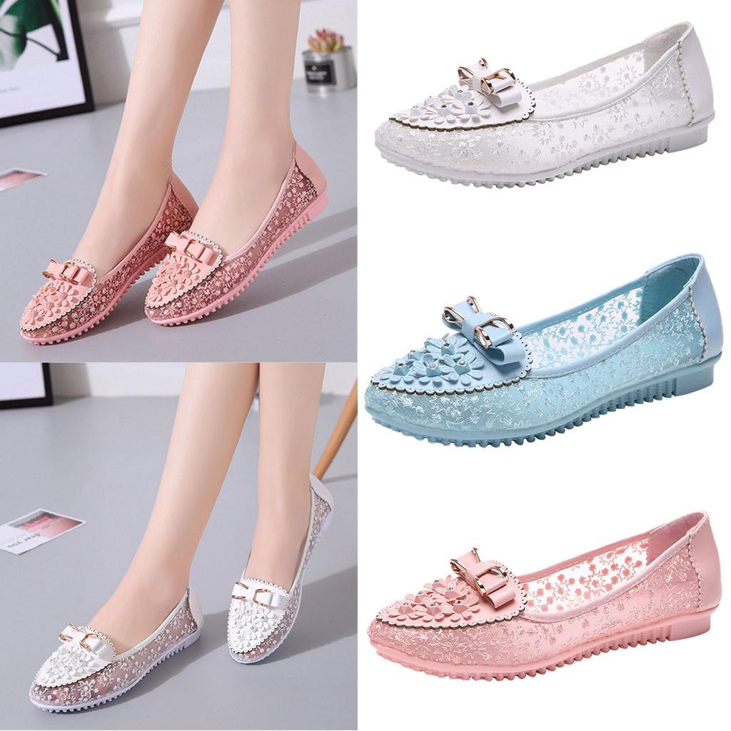 

Женские летние сандалии с бантом, сетчатые туфли со стразами и жемчугом в горошек