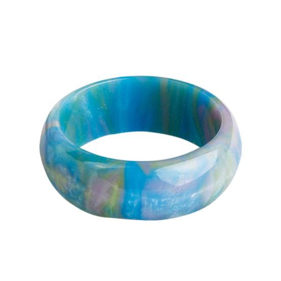 Wide Smooth Resin Lady Ring Colorful Cloud Thick Ring Jewelry Accessory