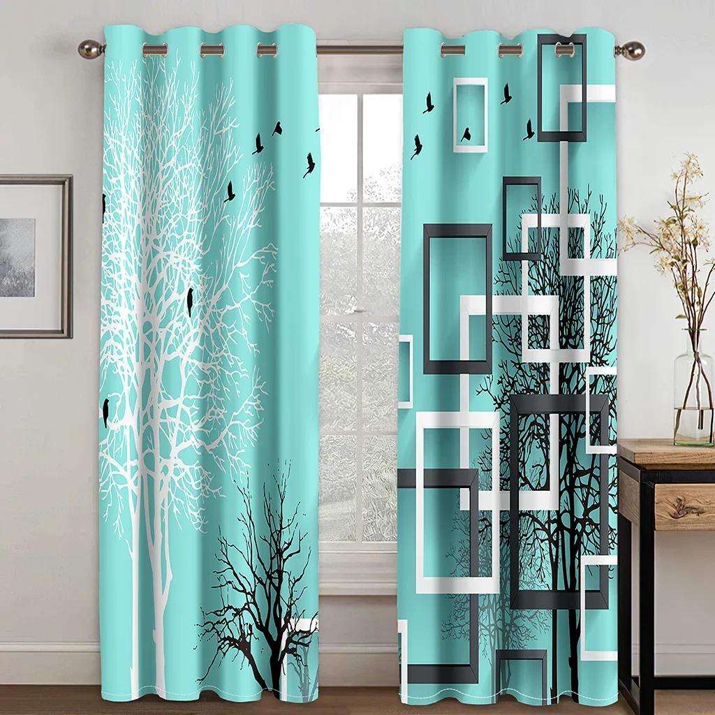 Free Shiping Simple Ring Shape Modern 2Pieces Shading Window Curtain for Living Room Bedroom Home Decor Drapes
