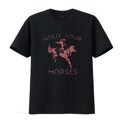 Retro Cowboy Hold Your Horse Rodeo Wild West Count Women S Summer Top T Shirt Vintage Washed Designer Clothes