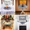 AerWo Halloween Tablecloth Lace Spiderweb Table Cloth, 30-Inch Centerpiece Round Table Topper for Halloween Decorations Festive Party Supplies