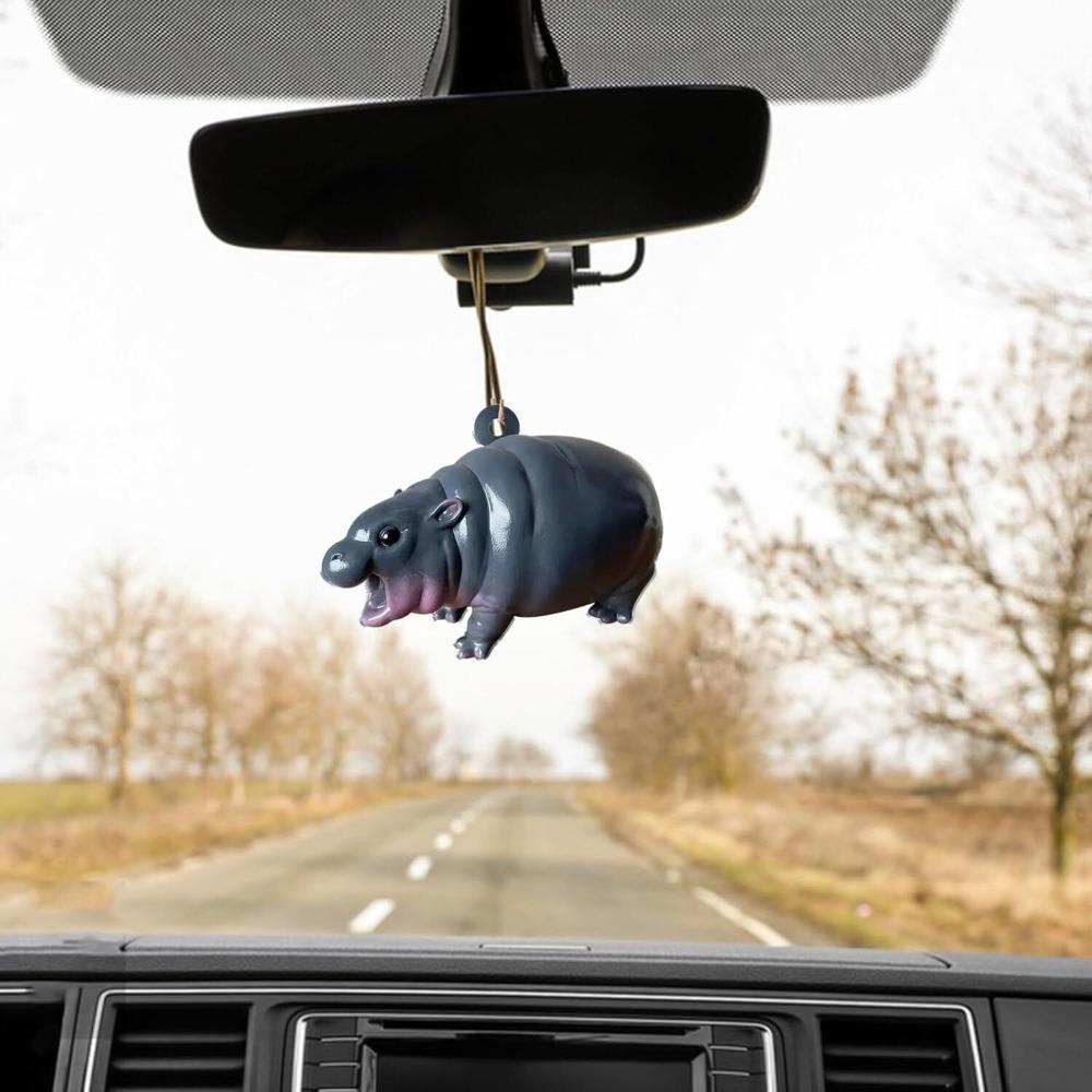 Kawaii Hippo Resin Figurine Pygmy Resin Statue Gifts Hippopotamus Ornaments  for Christmas