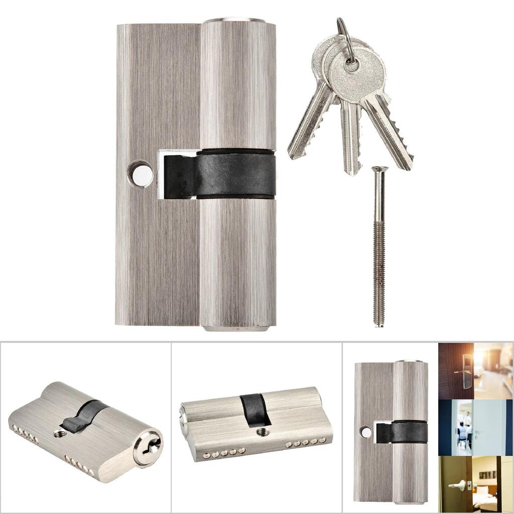 Cilindru de blocare cu deschidere dublă din cupru Cilindru de blocare pentru uși din lemn antifurt(L=60mm(30/30))