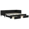 VidaXL Daybed with Trundle and Drawers Black 90x190 Cm Fabric 3196626