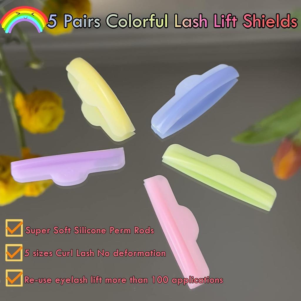 Lash Lift Pads Eyelash Perm Rods Silicone Lash Lifting Curler, Lash Lift Shield Rods, Soft Pads for Lash Lamination Reusable Lash Lifting Shield Pads