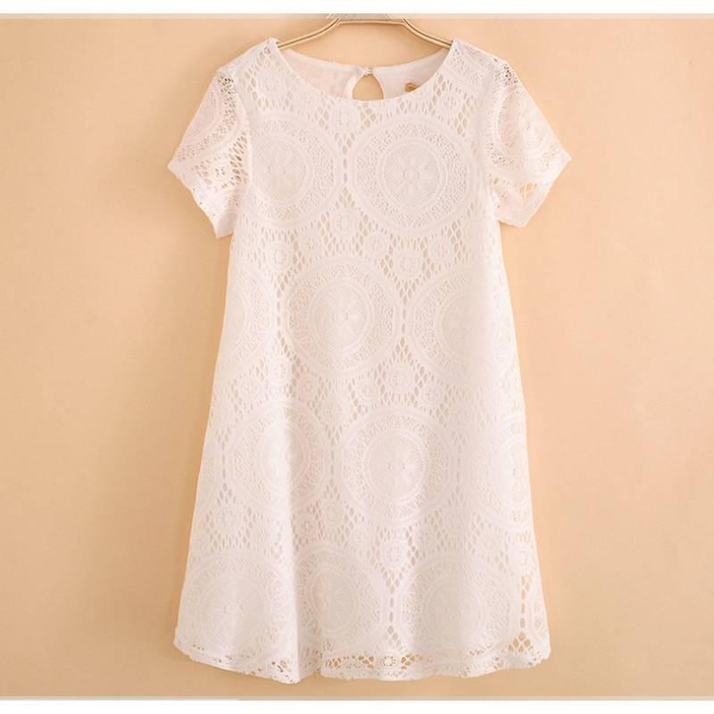 Elegante Abito in Pizzo Stile Europeo Abito Corto Svasato Vita Alta